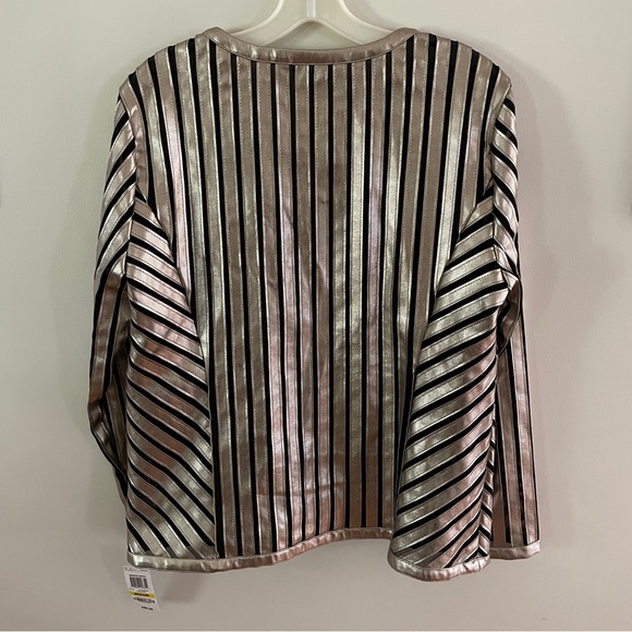 JM Collection Gold & Black Luxe Stripe Jacket Sz M New with Tags - Picture 3 of 6